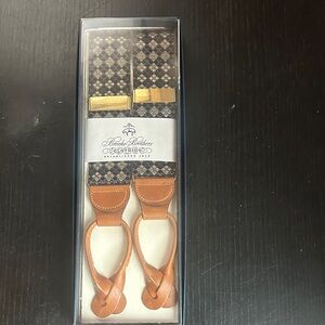 Brooks Brothers Black and Tan Patterned Suspenders